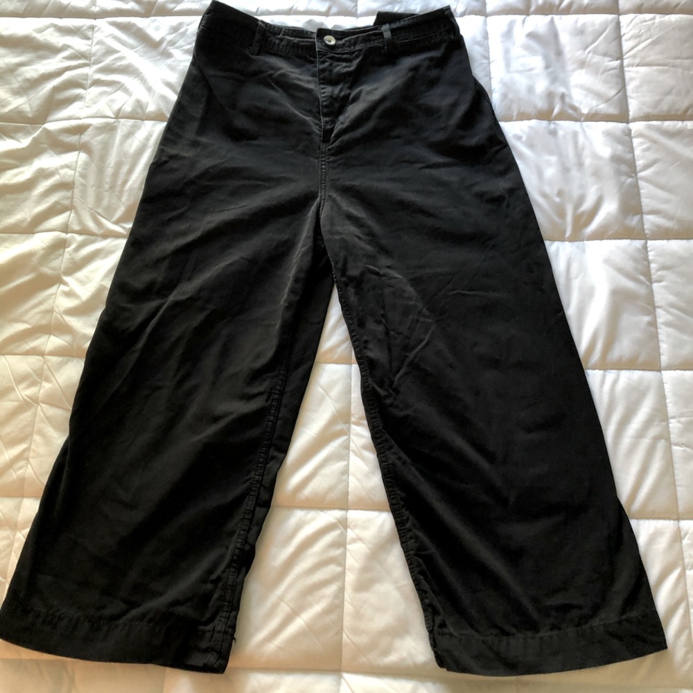 Wide leg black jean pants